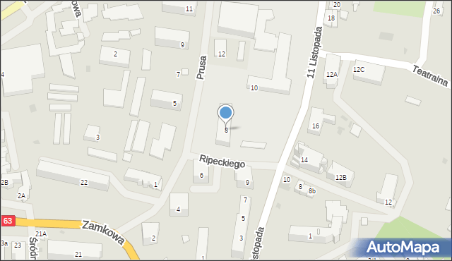 Węgorzewo, Prusa Bolesława, 8, mapa Węgorzewo