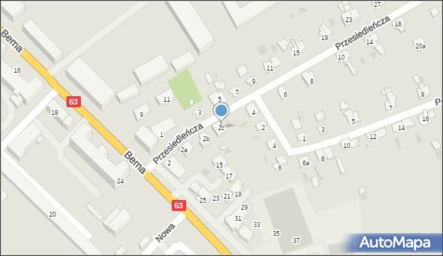 Węgorzewo, Przesiedleńcza, 2c, mapa Węgorzewo