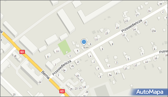 Węgorzewo, Przesiedleńcza, 7, mapa Węgorzewo