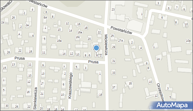 Węgrów, Prusa Bolesława, 4, mapa Węgrów