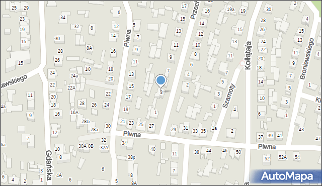 Węgrów, Przechodnia, 3, mapa Węgrów