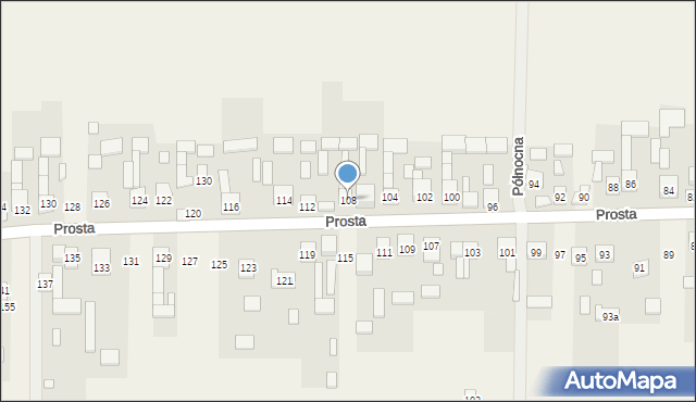 Węgrzynów, Prosta, 108, mapa Węgrzynów