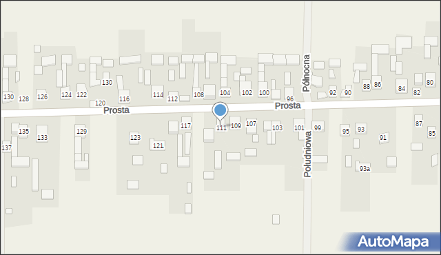 Węgrzynów, Prosta, 111, mapa Węgrzynów