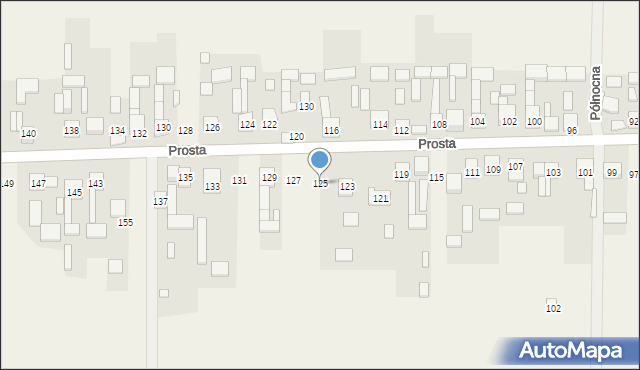 Węgrzynów, Prosta, 125, mapa Węgrzynów