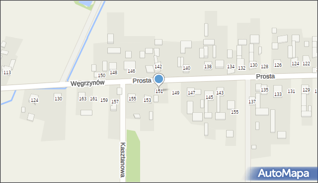 Węgrzynów, Prosta, 151, mapa Węgrzynów