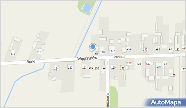 Węgrzynów, Prosta, 152, mapa Węgrzynów