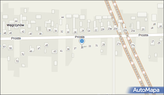 Węgrzynów, Prosta, 35, mapa Węgrzynów