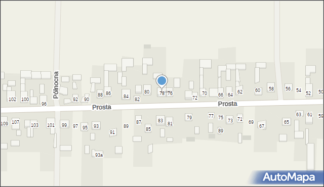 Węgrzynów, Prosta, 78, mapa Węgrzynów