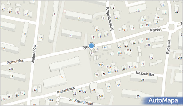 Wejherowo, Prusa Bolesława, 2A, mapa Wejherowo