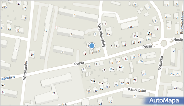 Wejherowo, Prusa Bolesława, 3, mapa Wejherowo