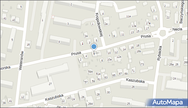 Wejherowo, Prusa Bolesława, 6, mapa Wejherowo