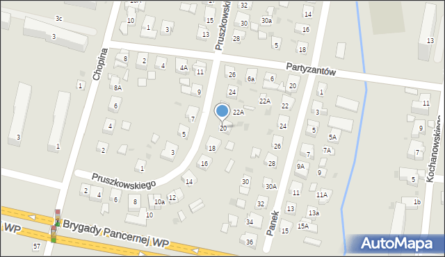 Wejherowo, Pruszkowskiego Kazimierza, płk., 20, mapa Wejherowo