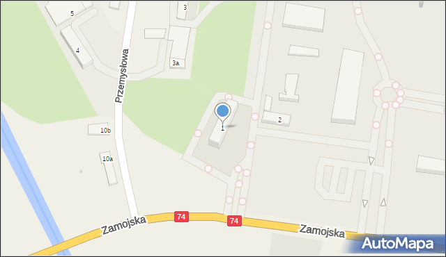 Werbkowice, Przemysłowa, 1, mapa Werbkowice