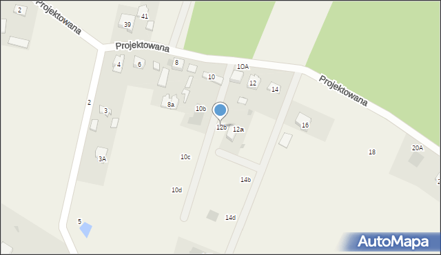 Wiązowna, Projektowana, 12b, mapa Wiązowna