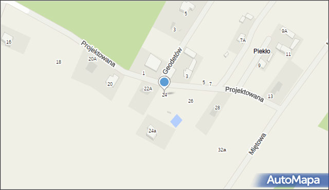 Wiązowna, Projektowana, 24, mapa Wiązowna