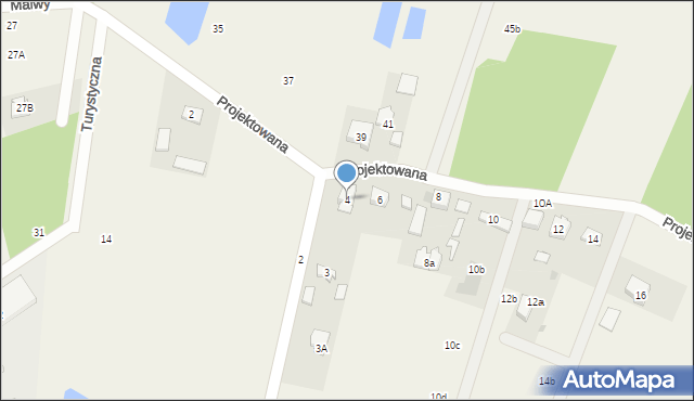 Wiązowna, Projektowana, 4, mapa Wiązowna