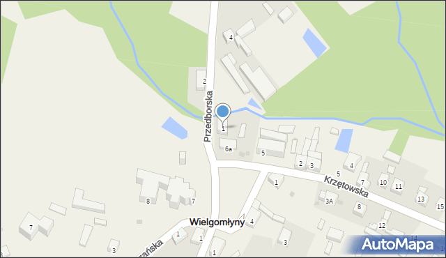 Wielgomłyny, Przedborska, 1, mapa Wielgomłyny
