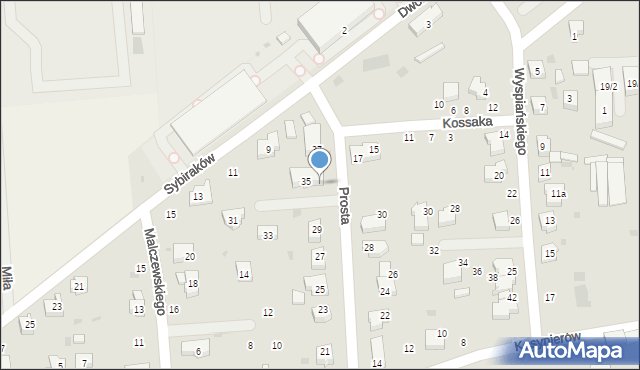 Wieluń, Prosta, 35c, mapa Wieluń