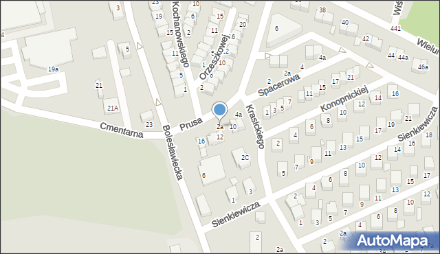 Wieruszów, Prusa Bolesława, 2a, mapa Wieruszów
