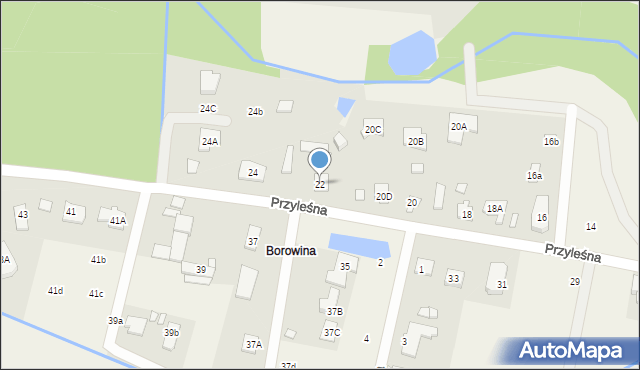 Wilcza Góra, Przyleśna, 22, mapa Wilcza Góra