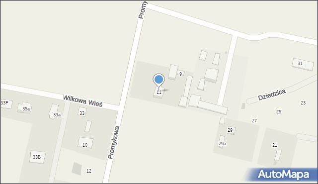 Wilkowa Wieś, Promykowa, 11, mapa Wilkowa Wieś