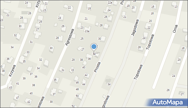 Wilkowice, Prosta, 34, mapa Wilkowice