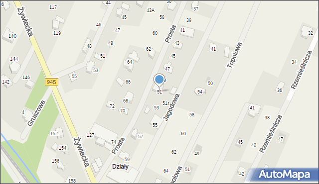 Wilkowice, Prosta, 51, mapa Wilkowice