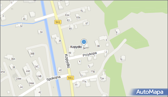 Wisła, Przykopa, 3A, mapa Wisła