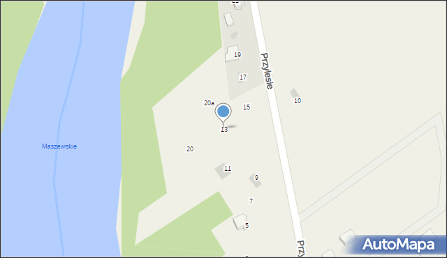 Wisławie, Przylesie, 13, mapa Wisławie