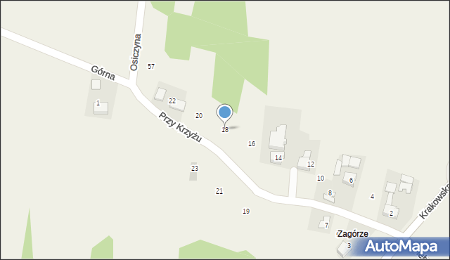Witanowice, Przy Krzyżu, 18, mapa Witanowice