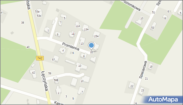 Włodzimierzów, Promienna, 12, mapa Włodzimierzów