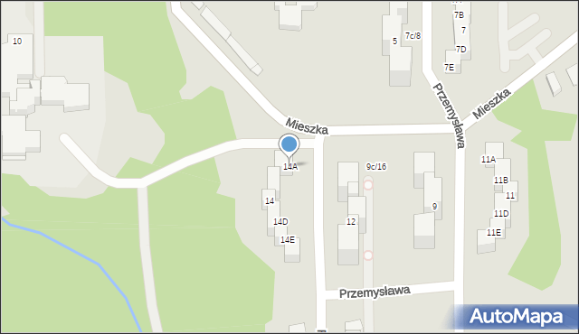 Wodzisław Śląski, Przemysława, 14A, mapa Wodzisławia Śląskiego