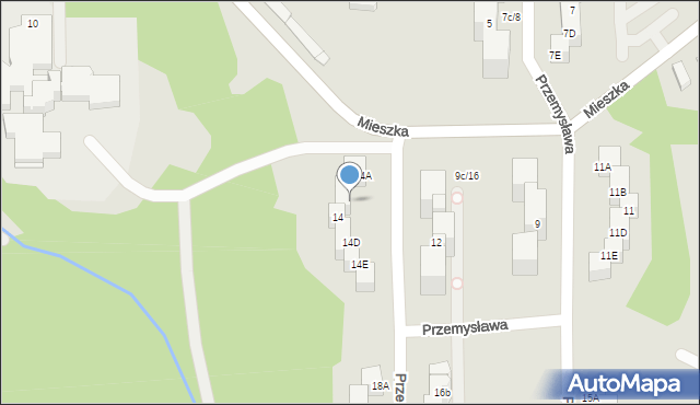 Wodzisław Śląski, Przemysława, 14B, mapa Wodzisławia Śląskiego