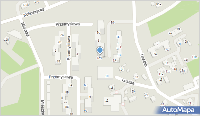 Wodzisław Śląski, Przemysława, 1c/7, mapa Wodzisławia Śląskiego