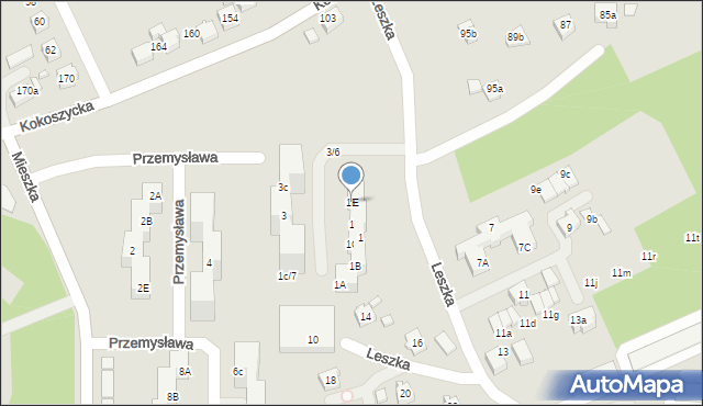 Wodzisław Śląski, Przemysława, 1E, mapa Wodzisławia Śląskiego