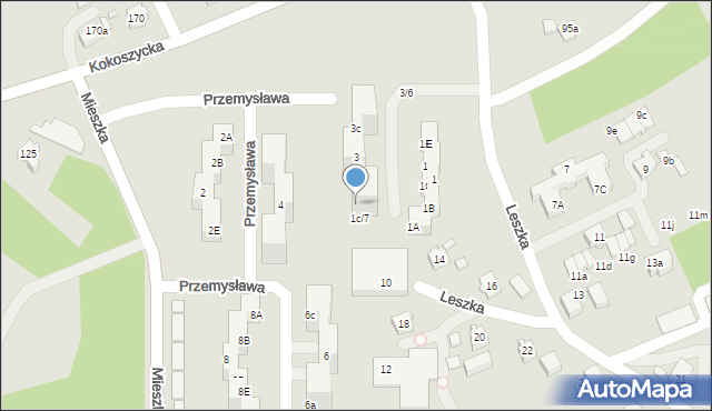 Wodzisław Śląski, Przemysława, 3a, mapa Wodzisławia Śląskiego