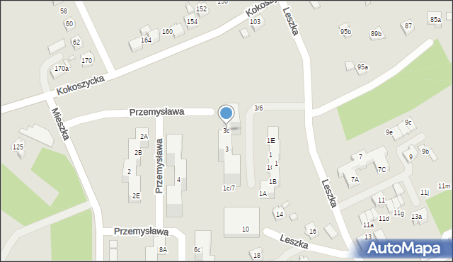 Wodzisław Śląski, Przemysława, 3c, mapa Wodzisławia Śląskiego