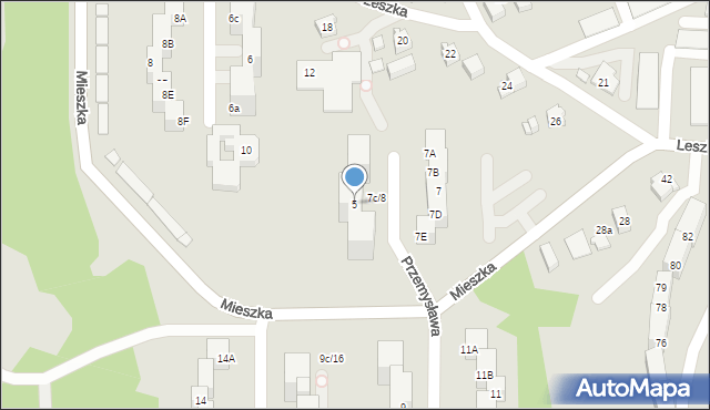 Wodzisław Śląski, Przemysława, 5, mapa Wodzisławia Śląskiego