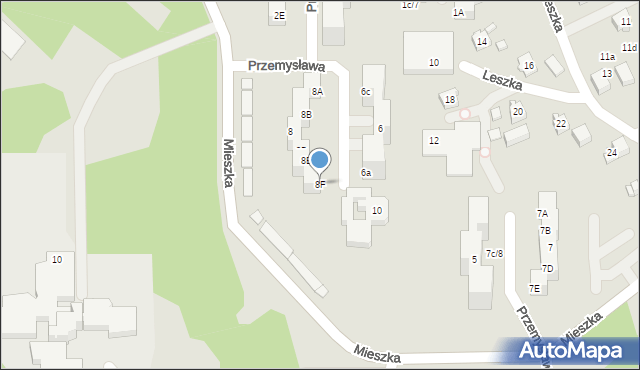 Wodzisław Śląski, Przemysława, 8F, mapa Wodzisławia Śląskiego