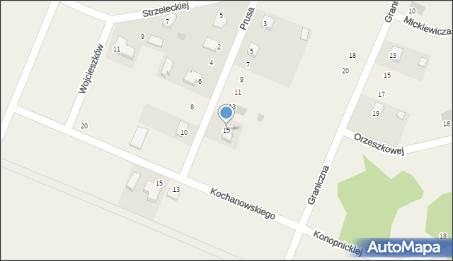 Wojcieszków, Prusa Bolesława, 15, mapa Wojcieszków