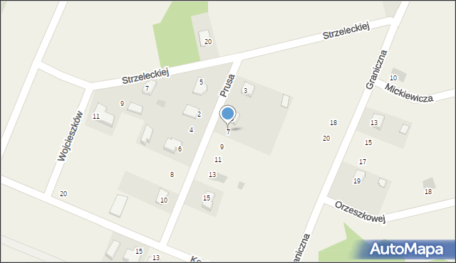 Wojcieszków, Prusa Bolesława, 7, mapa Wojcieszków
