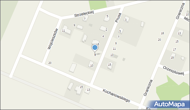 Wojcieszków, Prusa Bolesława, 8, mapa Wojcieszków