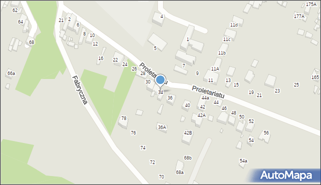Wojkowice, Proletariatu, 34, mapa Wojkowice