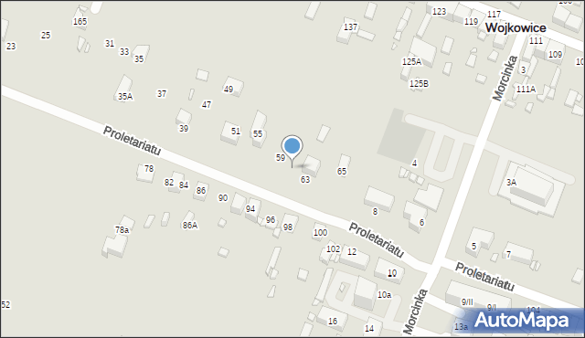 Wojkowice, Proletariatu, 61, mapa Wojkowice