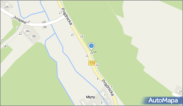 Wola Kalinowska, Prądnicka, 12, mapa Wola Kalinowska