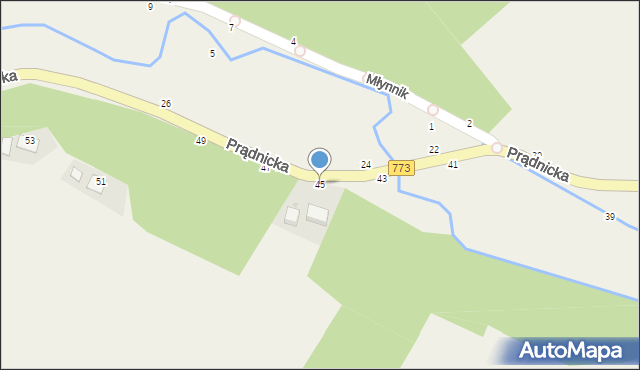 Wola Kalinowska, Prądnicka, 45, mapa Wola Kalinowska