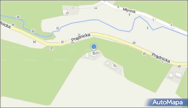 Wola Kalinowska, Prądnicka, 53, mapa Wola Kalinowska
