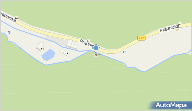 Wola Kalinowska, Prądnicka, 69, mapa Wola Kalinowska