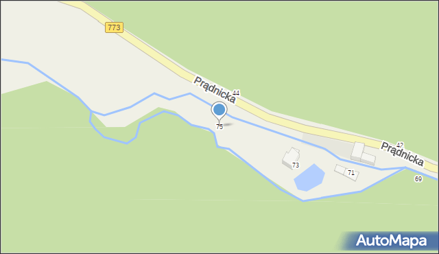 Wola Kalinowska, Prądnicka, 75, mapa Wola Kalinowska