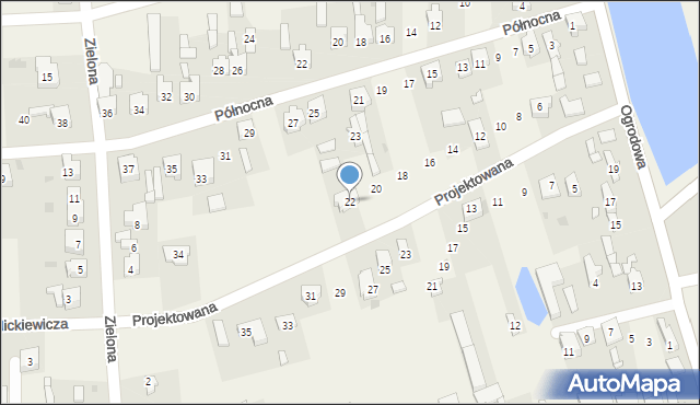 Wola Krzysztoporska, Projektowana, 22, mapa Wola Krzysztoporska